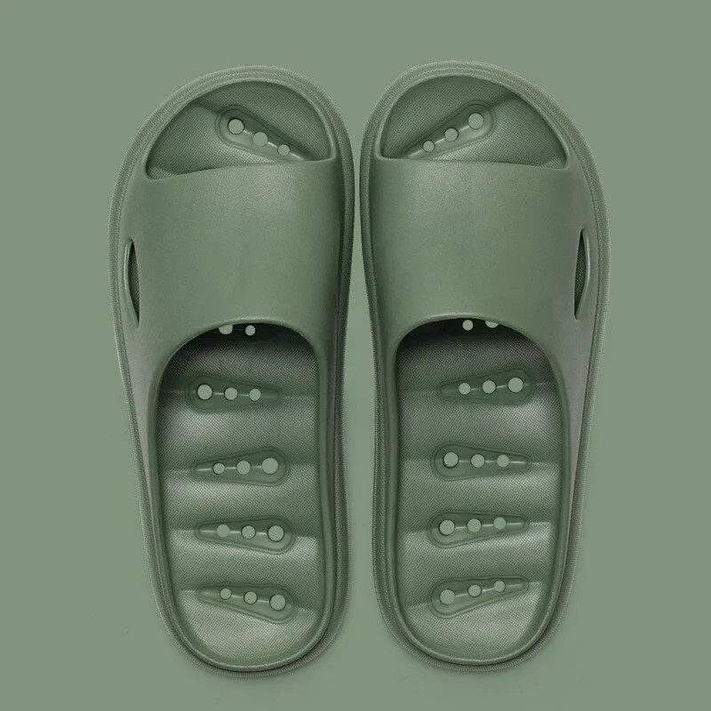 WOTTE EVA Hole Leaking Slippers Women Bathroom Slides Anti-slip Summer Indoor Home Soft Slippers Household Bath Sandals Men