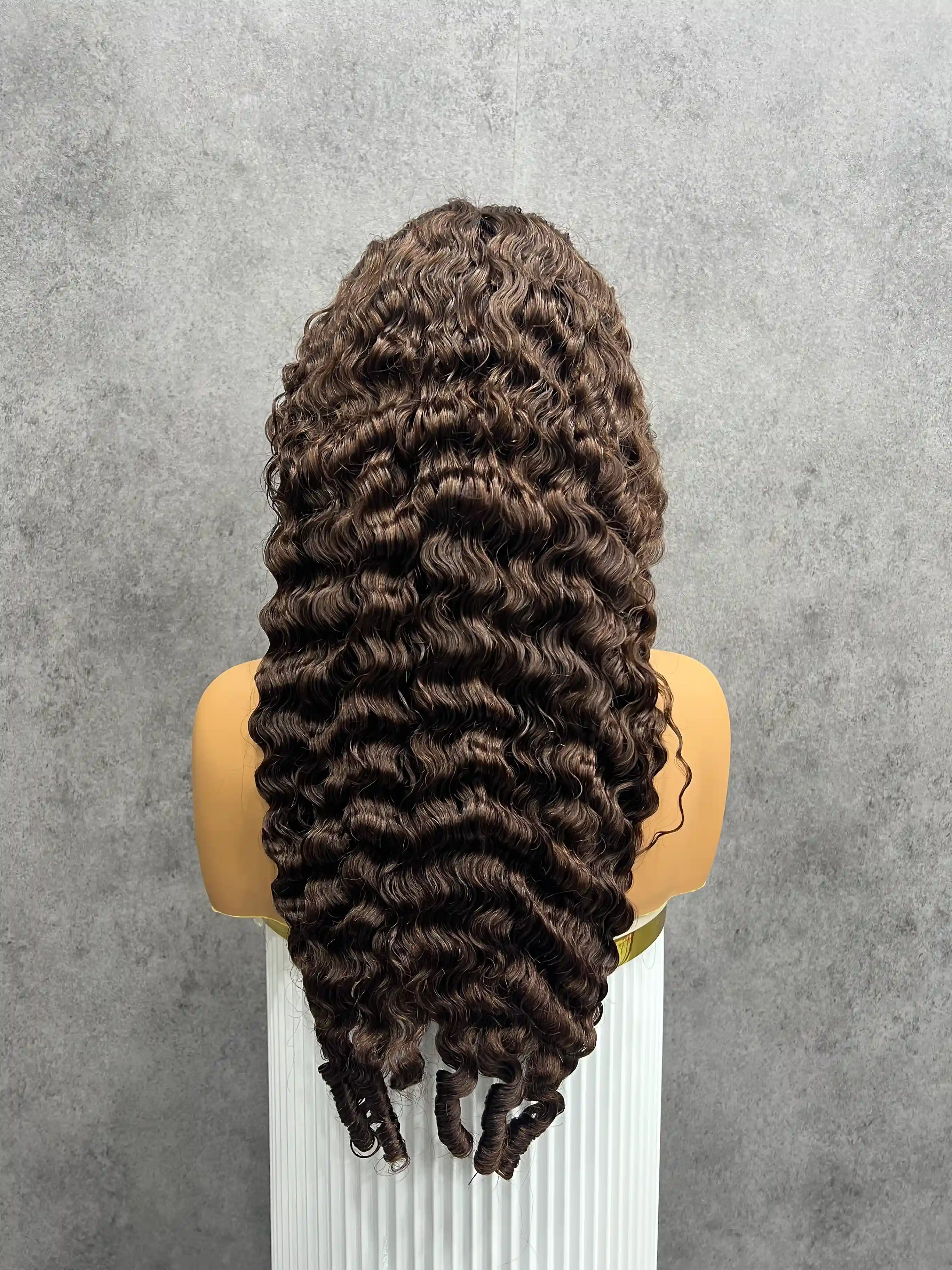 Spiral Burmese Curly Virgin Hair 2# Colorful Closure Lace Wig BoruiHair| 5x5 Closure & 13x4 Frontal| 100% Human Hair