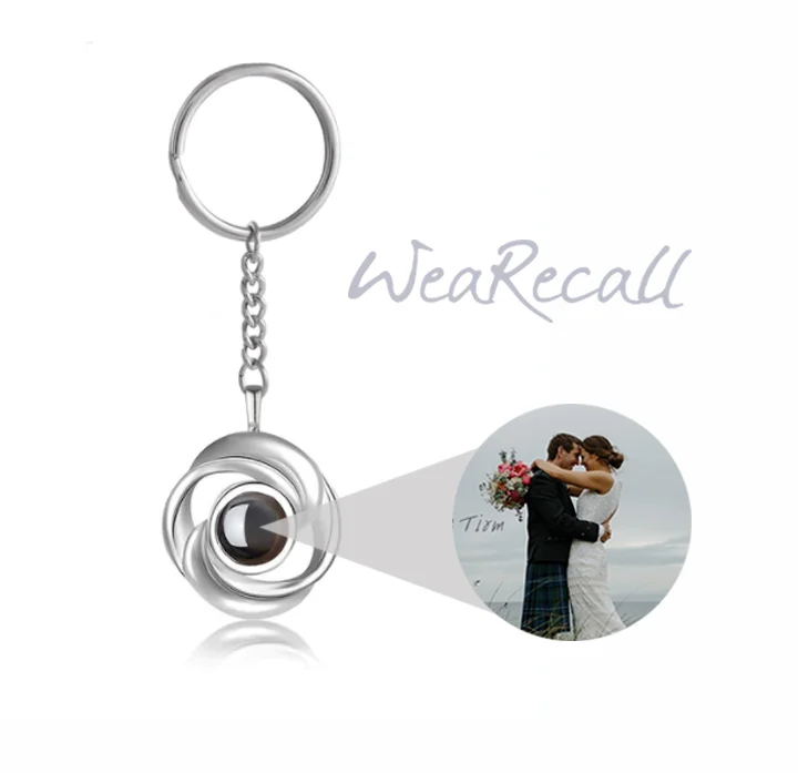 Projector Picture Custom Personalized Photo Round Keychain 925 Silver wetirmss