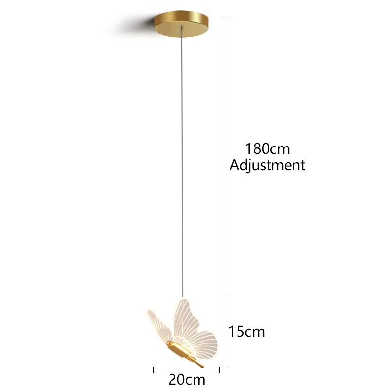 Xpoko Butterfly Led Pendant Lights Nordic Golden Bedside Chandelier For Living Room Bedroom Bedside Lamps Indoor Lighting Decor