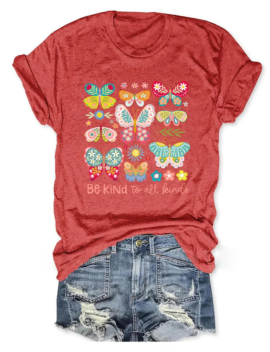 Be Kind To All Kinds Boho Floral T-shirt
