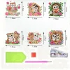 (US Local)6Pcs Acrylic  Owls Diamond Painting Fridge Magnet for Fridge Whiteboard