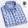 Men's Summer Plaid Cotton Casual Short Sleeve Shirt