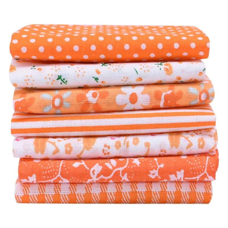 7pcs/set 25x25cm Flower Pattern Cotton Fabric Printed Cloth DIY Handmade Patchwork Material for Needlework Sewing Accessories