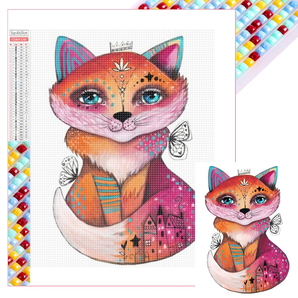 Full Square Diamond Painting - Fox(Canvas|35*45cm)