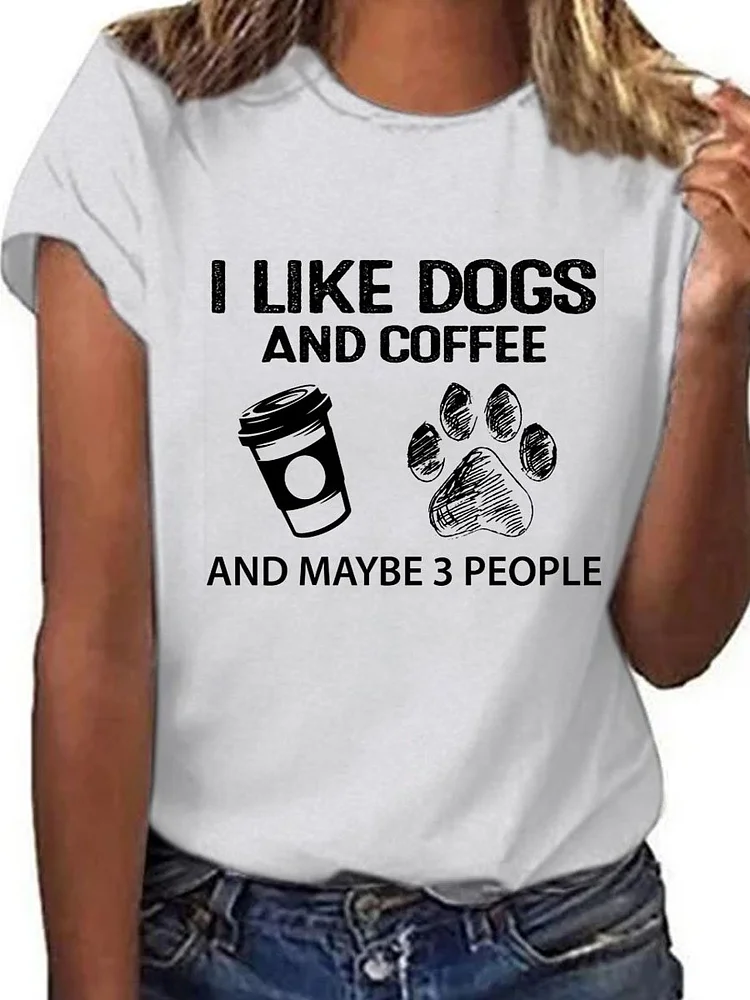 Bestdealfriday I Like Dogs And Coffee Graphic Tee