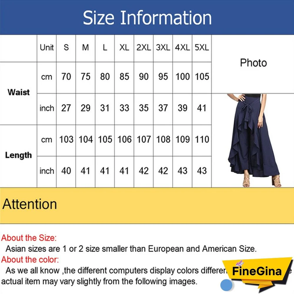 Summer Women's Skirt Pant Ruffle Palazzo Trouser Boho Wide Leg Loose Skirt Pants