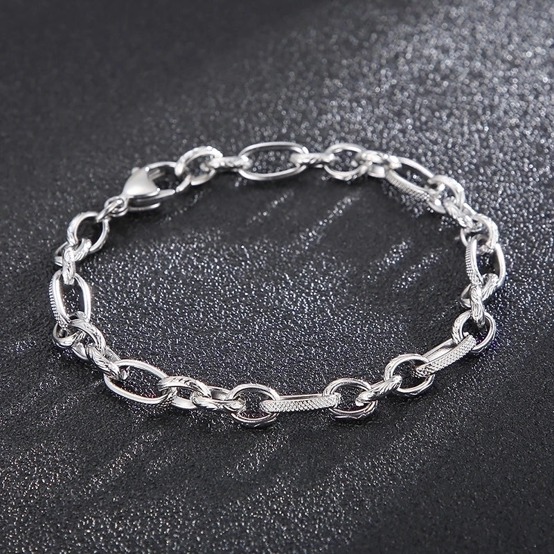 Stainless Steel 18K Gold Plated Basic Minimalist Solid Color Bracelets