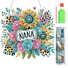 (US Local)Acrylic Special Shape Flowers 5D DIY Diamond Painting Dots Pendant for Window