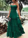 Spaghetti-Neck Falbala Empire Sexy Slim Fashion Maxi Dress