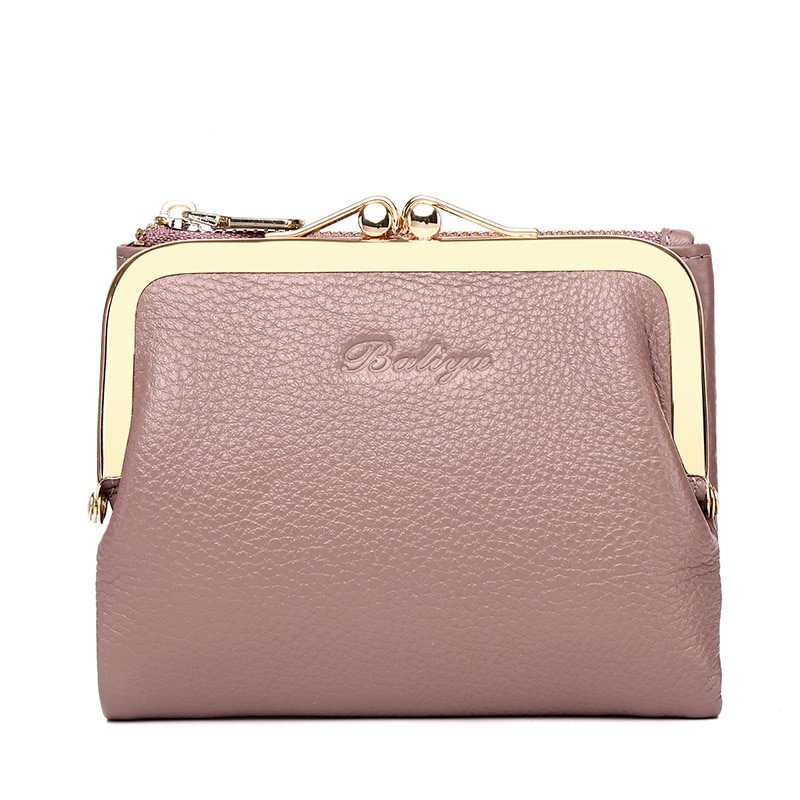 Pongl Designer Women Wallets 2022 Cow Leather Coin Purse Small Money Bag Vintage Genuine Leather Card Holder carteras