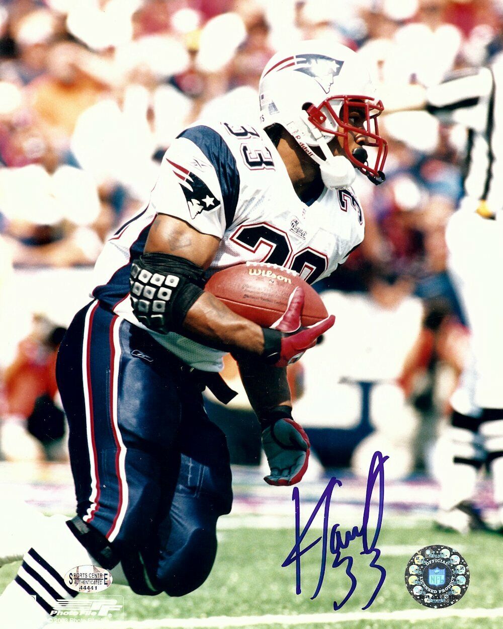 Kevin Faulk Signed Autographed 8X10 Photo Poster painting Patriots Road Action Running w/COA