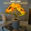 A sparkling sunflower lamp a twinkling sunflower tree three-color lighting realistic 3D design USB c
