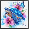 Turtle-18CT Stamped Cross Stitch Kit(20x20cm)