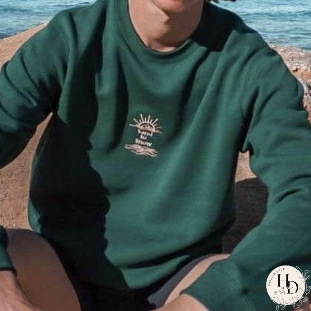 Sand To Snow Embroidered Crew Neck Sweatshirt