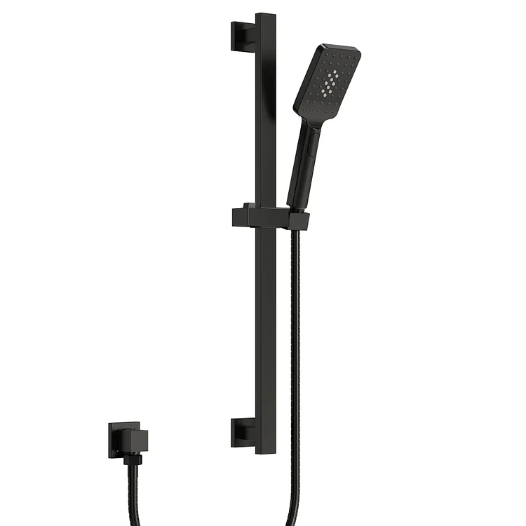 EVERSTEIN Square Handheld Showerhead with Slide Bar Matte Black SFS-1135-BK