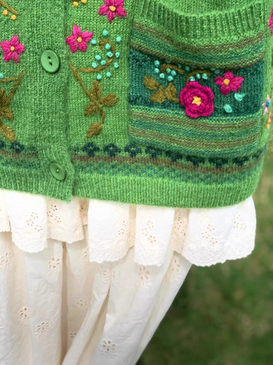 Chicfifth Sweater Women Winter Long Sleeve High Quality Autumn Vintage Top Knitted Cardigan