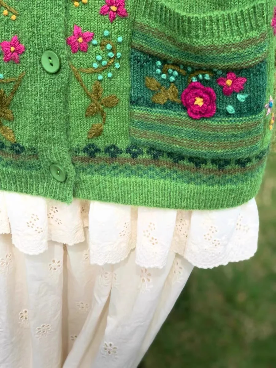 Chicfifth Sweater Women Winter Long Sleeve High Quality Autumn Vintage Top Knitted Cardigan