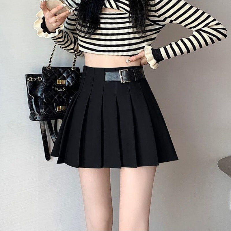 Aiertu tailgate outfit black women Khaki Hot Girl Skirt JK Pleated Skirt Women's Autumn and Winter High Waist Skirt Fluffy A- line Skirt aiertu
