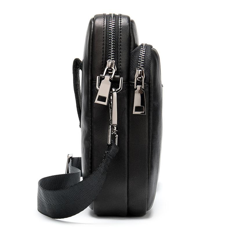 Soft Leather Shoulder Bag Crossbody Bag Mini Belt Bag For Men