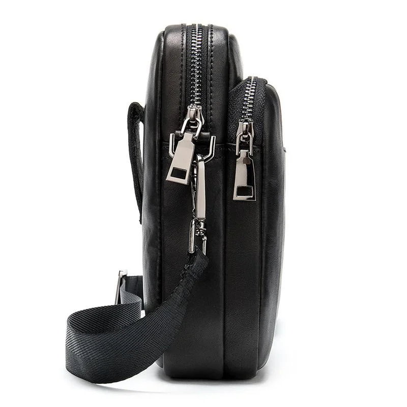Soft Leather Shoulder Bag Crossbody Bag Mini Belt Bag For Men