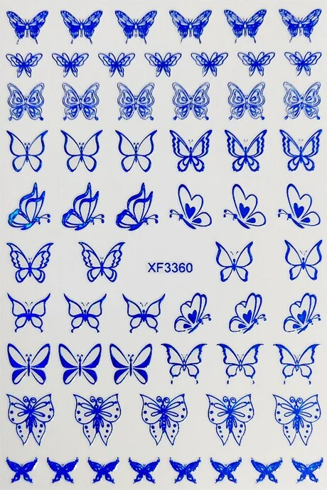 New Arrive Nail Art Sticker Decal Decoration Glow In Dark Butterfly Nail Stickes Back Glue Moon Manicure Sticker on Nails Design