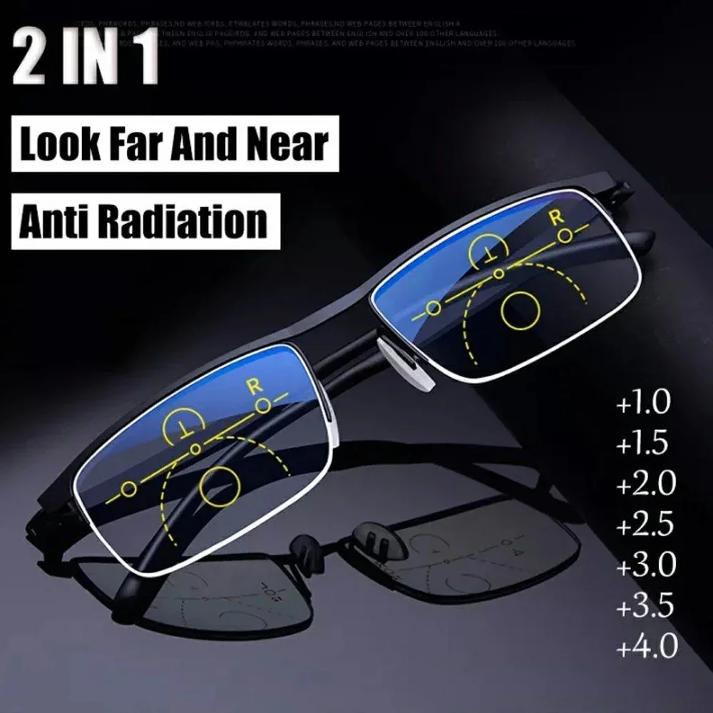 🔥Last Day 48% OFF🔥Men Women Anti Blue  Protect EyesGlasses Half Frame Automatic Adjustment Eyewear
