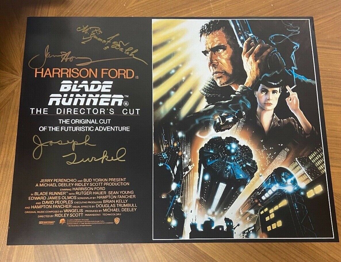 * BLADE RUNNER * signed 16x20 Photo Poster painting * HONG, WALSH, TURKEL * COA 4