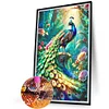 Diamond Painting-DIY Full Round Drill Peacock and Flowers（40*60CM)