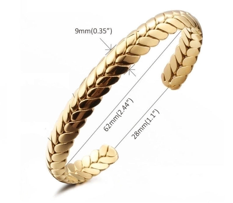 Twisted Wire Jewelry Open Adjustable Stainless Steel Bangle