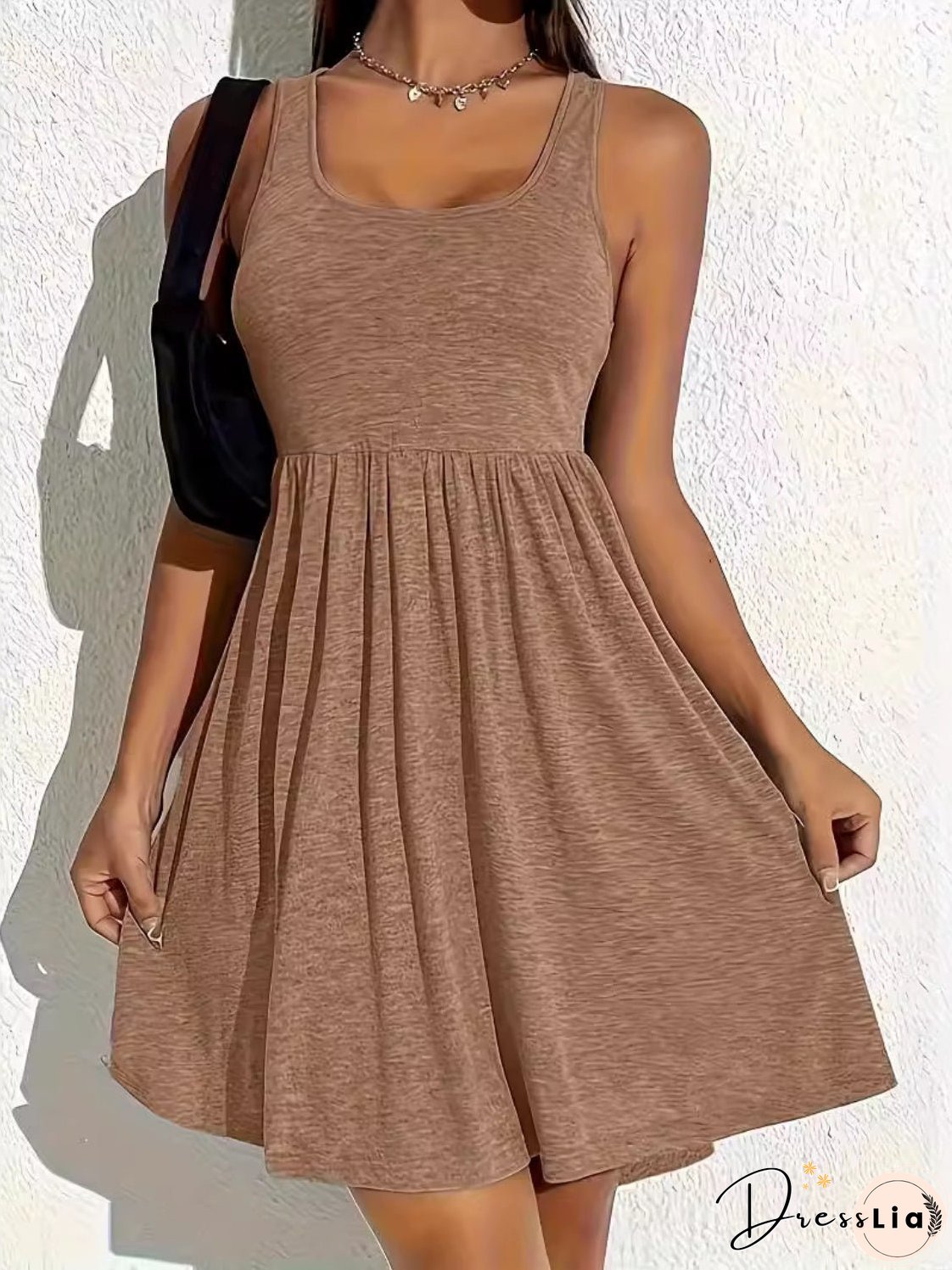 Full Size Square Neck Sleeveless Mini Dress