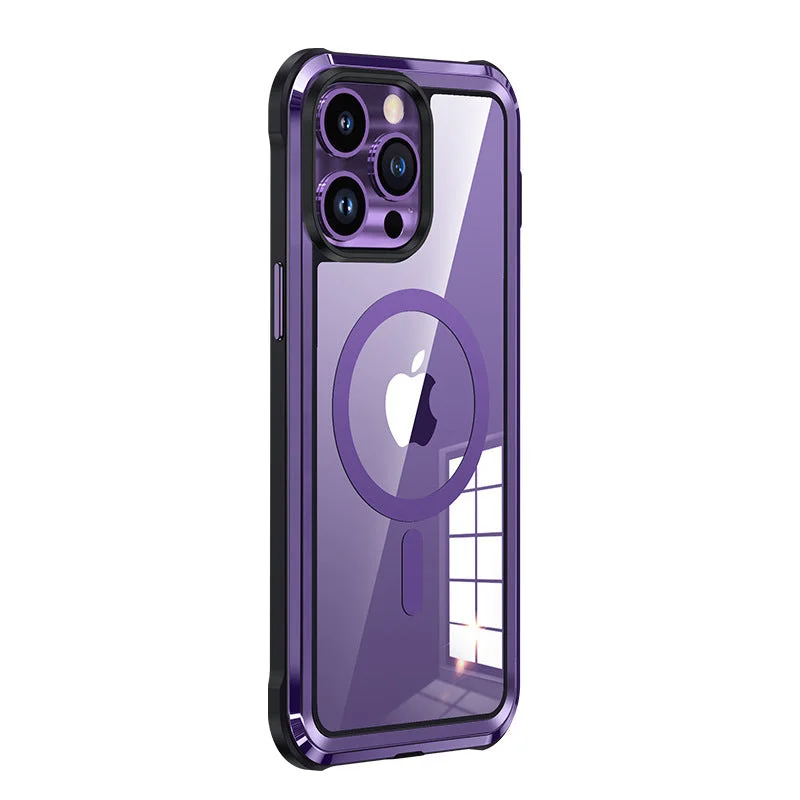 Suitable For iPhone 13/14 Series Stainless Steel Metal Frame Magnetic Phone Case