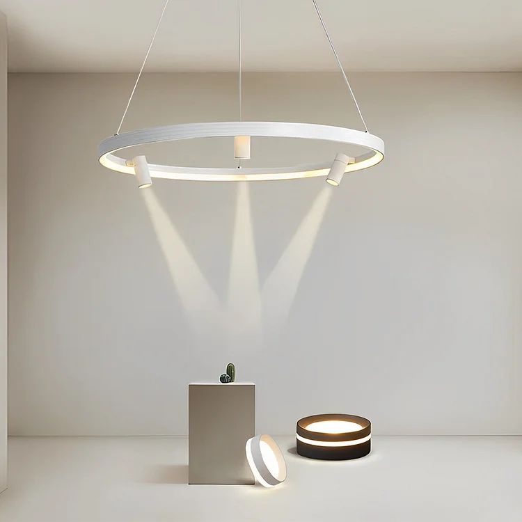 Round Creative LED Chandelier Hanging Lamp with Adjustable Spotlight - Appledas