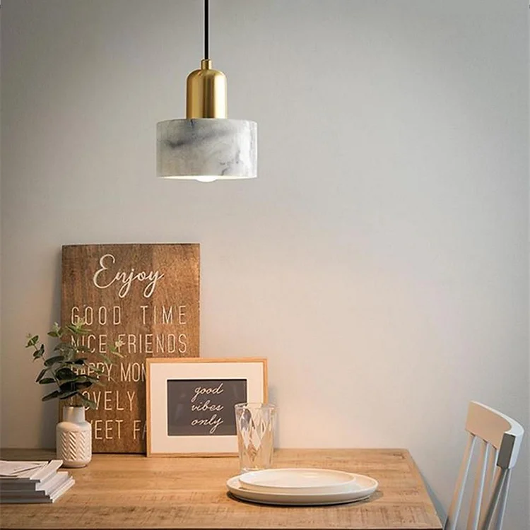 Nordic Ceramic Pendant Light Marble Metal Pendant Lighting - Appledas