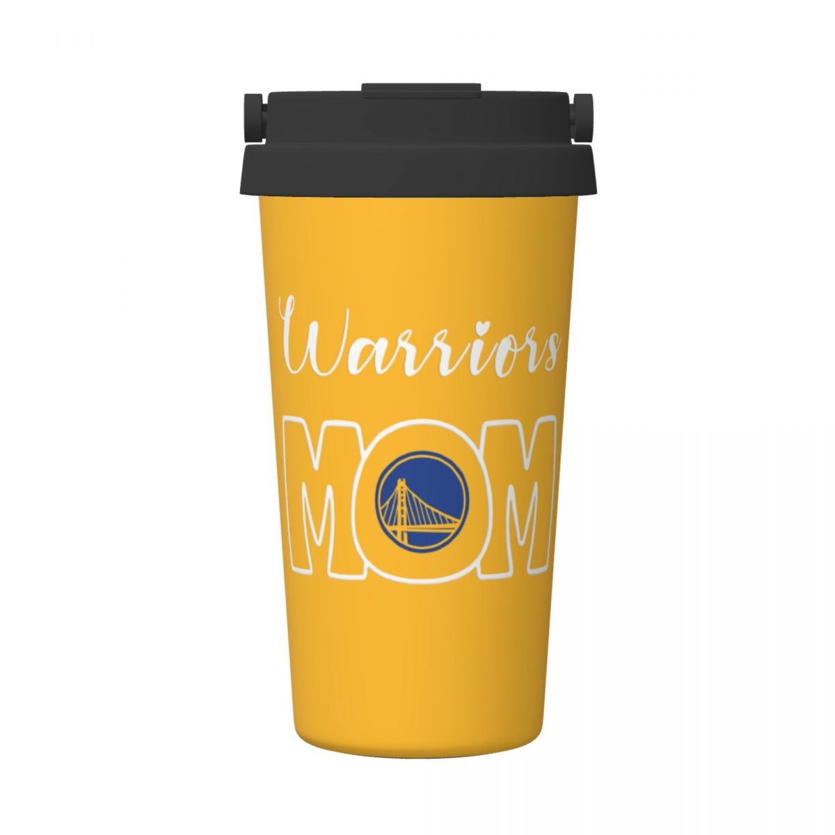 Golden State Warriors Mom Reusable Coffee Cup with Lid and Handle