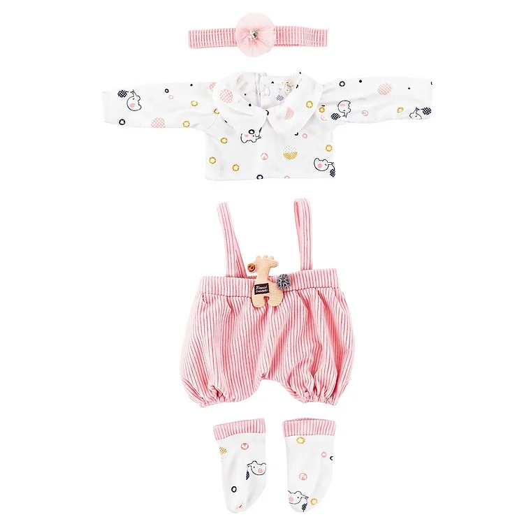 For 16"-18" Full Body Silicone Baby Doll Pink Elephet Set Accessories