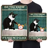 Alarm Clock Cat - Vintage Metal Signs(12*16Inch) - Cat