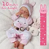 Silicone Realistic Lifelike Reborn Baby Girl Dolls 20-Inch For Gift