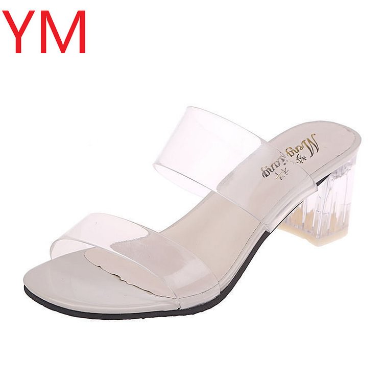 2022 HOT Clear Heels Slippers Women Sandals Summer Shoes Lady Transparent PVC High Pumps Wedding Jelly Buty Damskie High Heels - Shop Trendy Women's Fashion | TeeYours