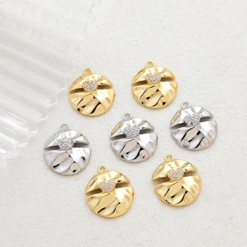 1 Piece Copper Zircon Irregular Pendant