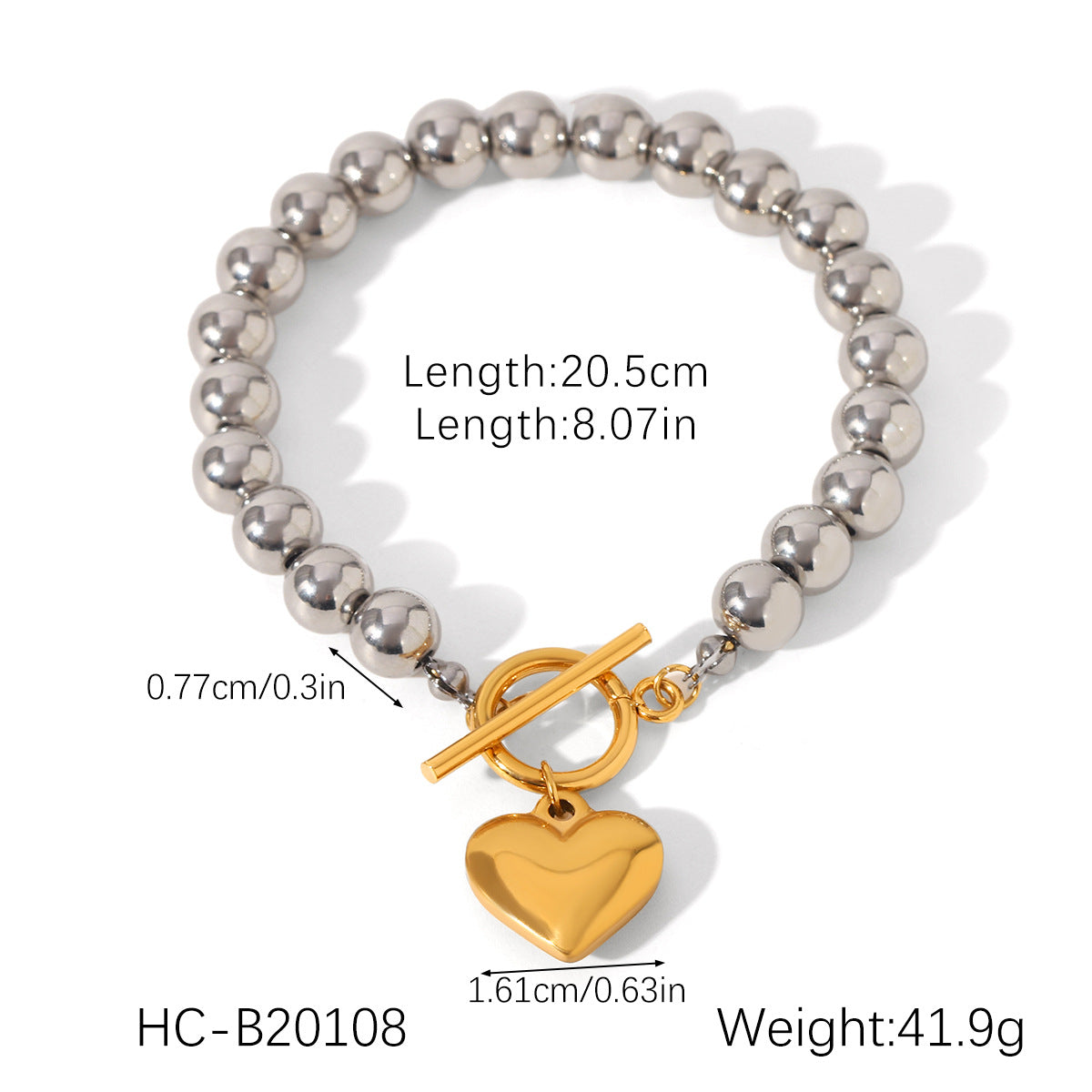 Stainless Steel Bracelet Ot Buckle Love Pearl Bracelet Female Titanium Steel Jewelry