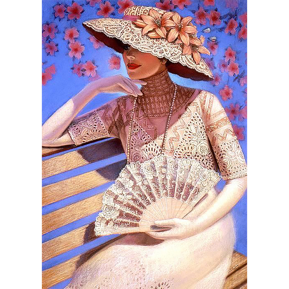 

30*40CM - Round Drill Diamond Painting - Elegant Lady, 501 Original