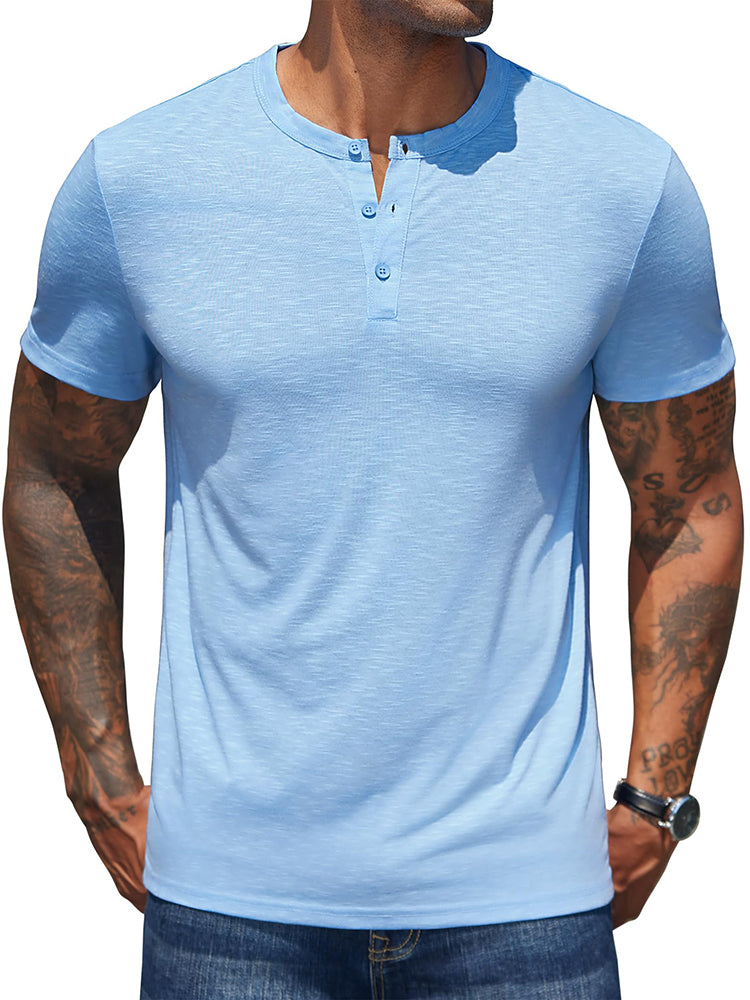 Casual Soft Basic Henley Shirt