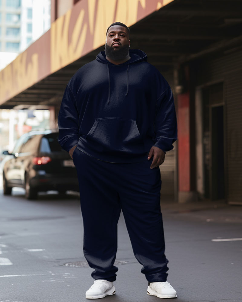 Big & Tall Men's 2 Piece Tracksuit Casual Hoodie and Sweatpants Set