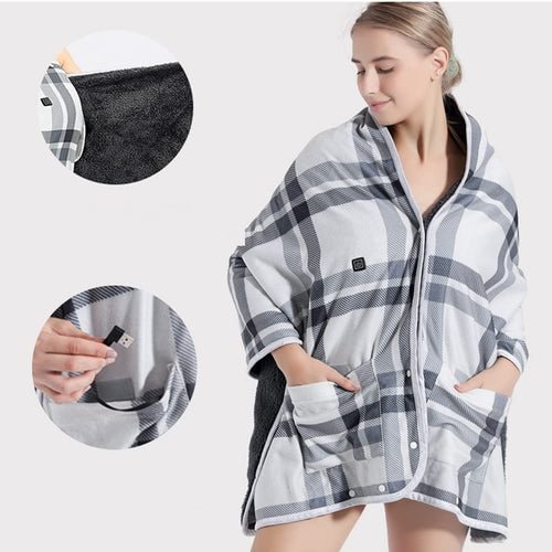Heated Shawl Blanket with 3 Heating Settings