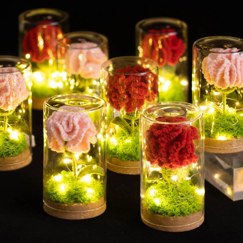 Handmade Solid Color Knit Artificial Flowers