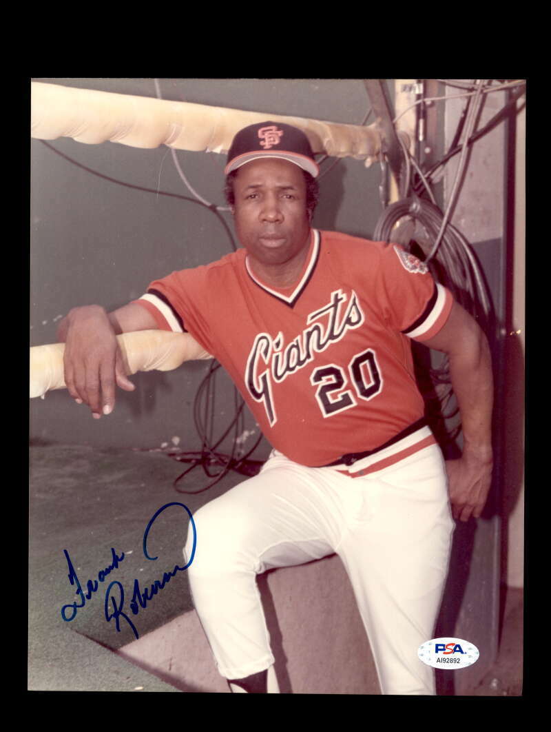 Frank Robinson PSA DNA Cert Signed 8x10 Giants Photo Poster painting Autograph