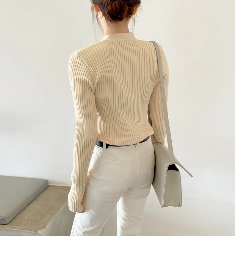 Spring Summer Korean Style Knitted Sweaters Women Buttons Cardigan Slim Ladies Fashion Long Sleeve Top