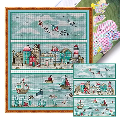 Joy sunday cartoon style A kissing of angels christmas stocking cross  stitch patterns kits for kids
