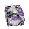 Purple Gnome Diamond Painting Tissue Box Wooden Diamond Art Tissue Storage Box